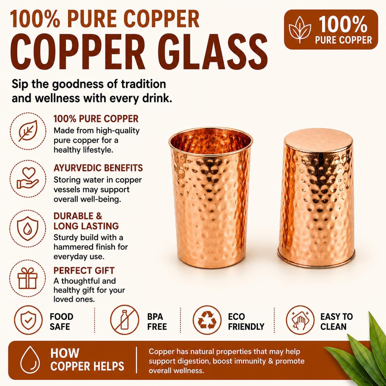 Hammered copper cup